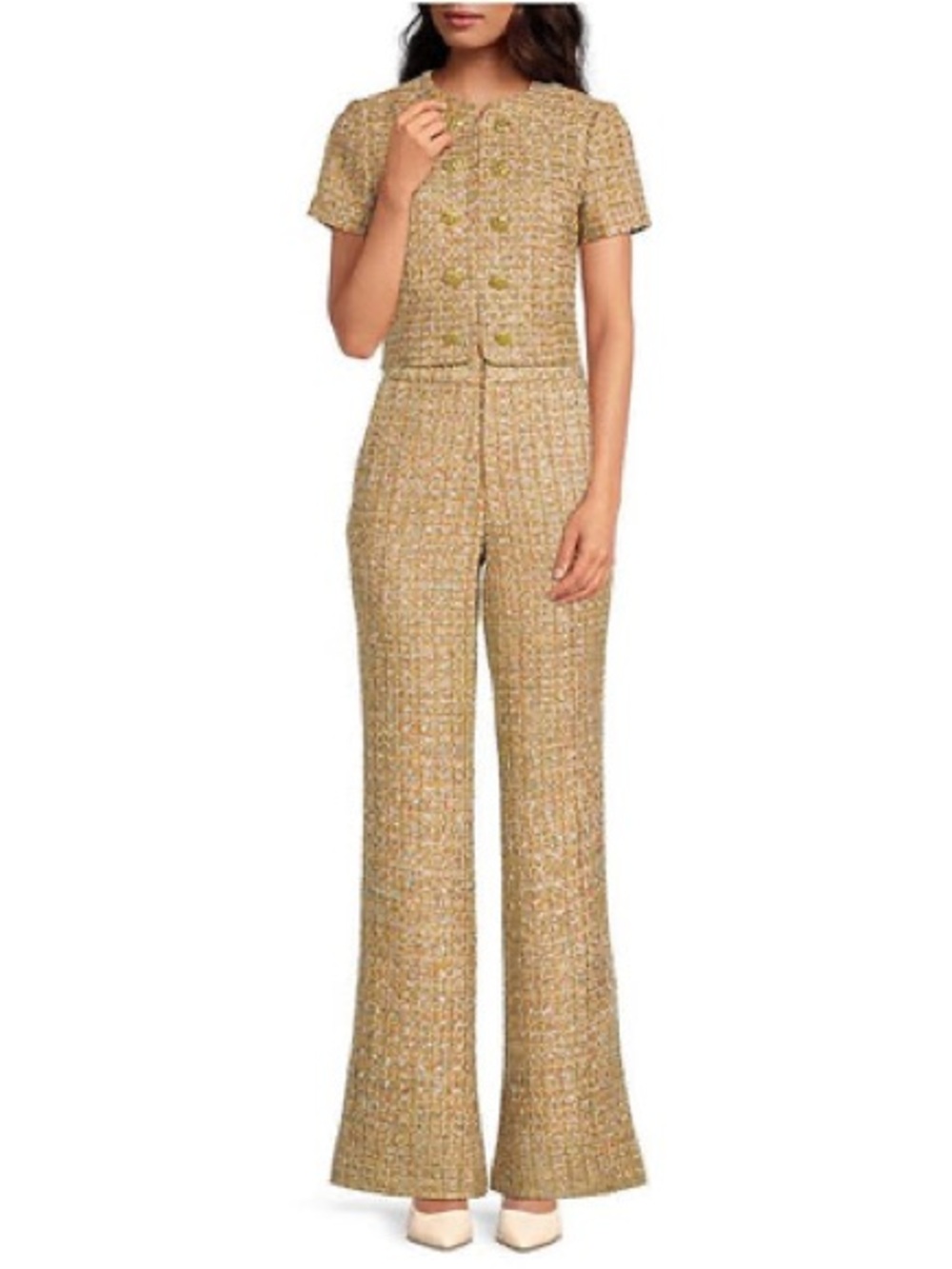 NWT Mestiza New York Theo Bell Bottom Tweed Pants Sz 6 - Picture 1 of 15